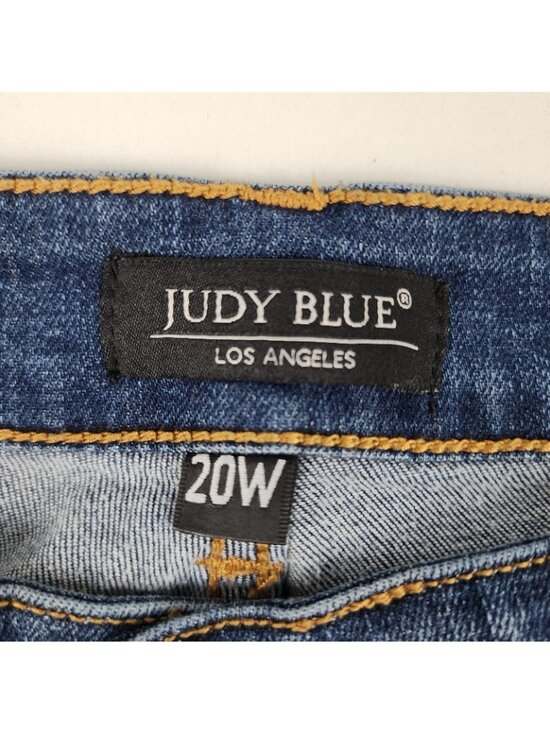 Judy Blue Jeans Womens Plus 20W Blue Skinny Fit Distress JB82140DK PL (38x27) - Picture 4 of 13